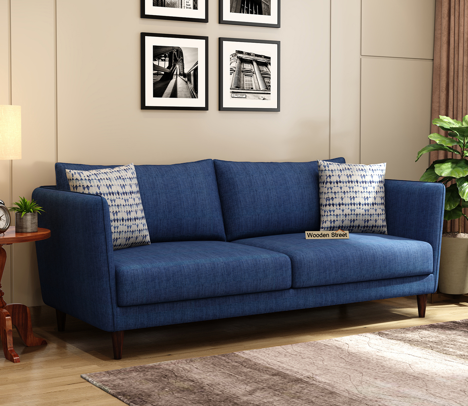 Harvey Norman Randwick Corner Sofa with Chaise (Navy)