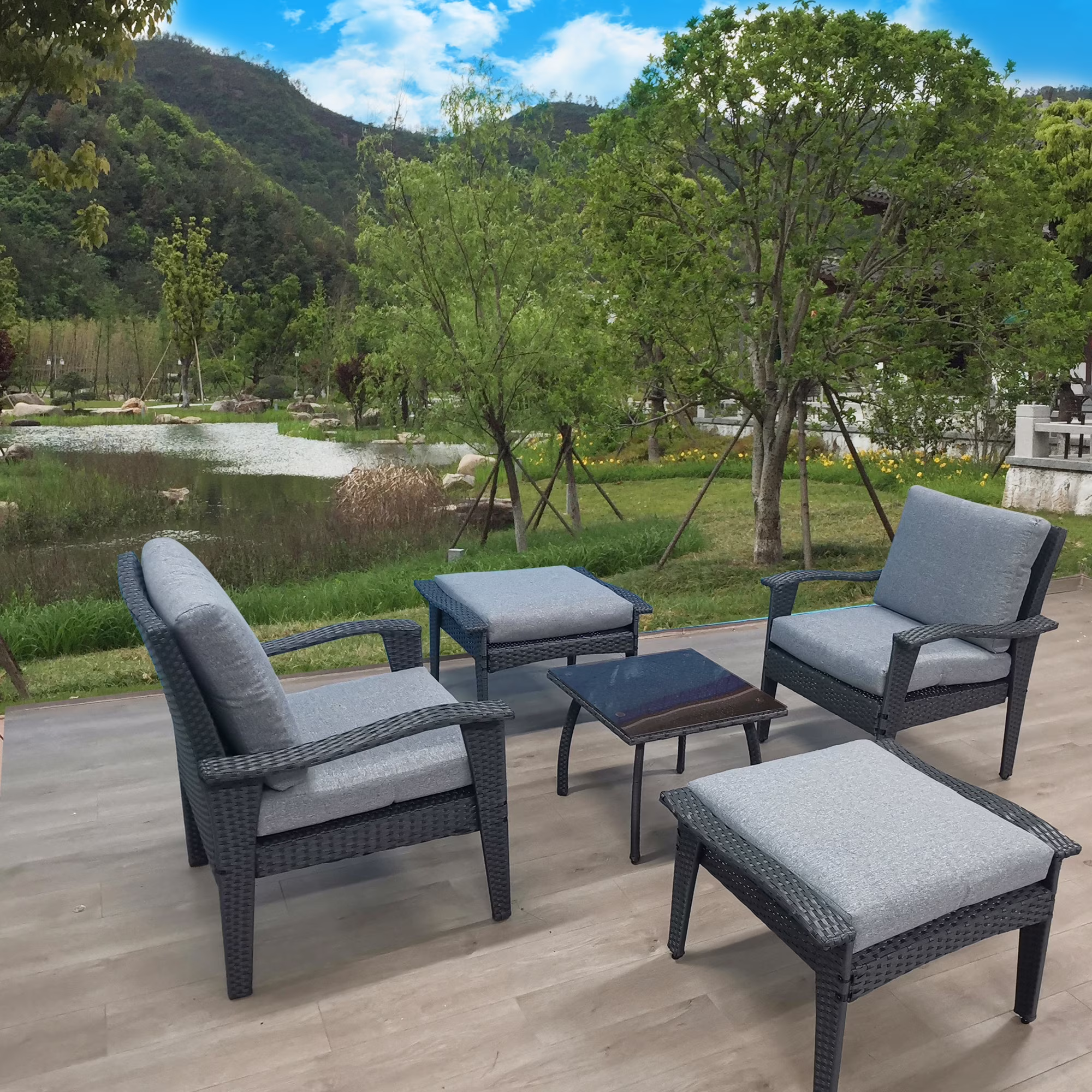 Nick Scali Sorrento Outdoor 5-Piece Lounge Set (Grey)
